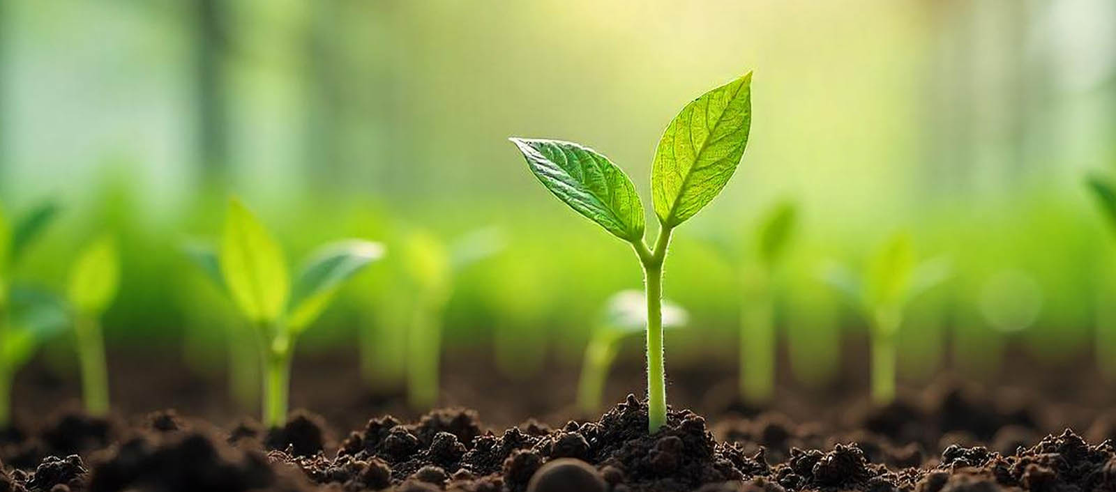 Young plant growing in soil, symbolizing sustainability with comfortemp® innovation.